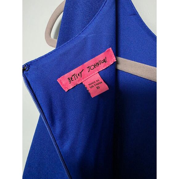NWT Betsey Johnson Blue Scuba Crepe Mini Dress Sz 10 Cocktail Party Dress Dance - Picture 5 of 9